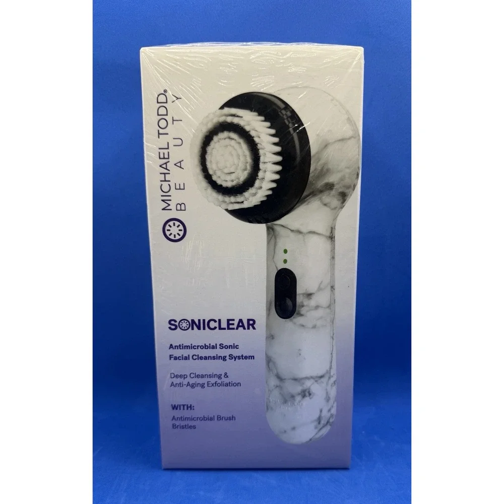 Michael Todd Beauty Soniclear Sonic Facial Cleansing Brush White Marble NEW
